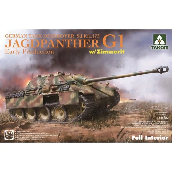 Takom 2125 1/35 German SdKfz.173 Jagdpanther G1 (early) w/Zimmerit [Full Interior Kit] - Military Vehicles & Tanks