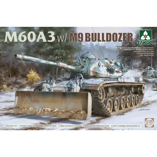 Takom 2137 1/35 M60A3 Main Battle Tank w/M9 Bulldozer - Military Vehicles & Tanks