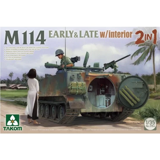Takom 2154 1/35 M114 Early & Late w/Interior [2 In 1] - Military Vehicles & Tanks