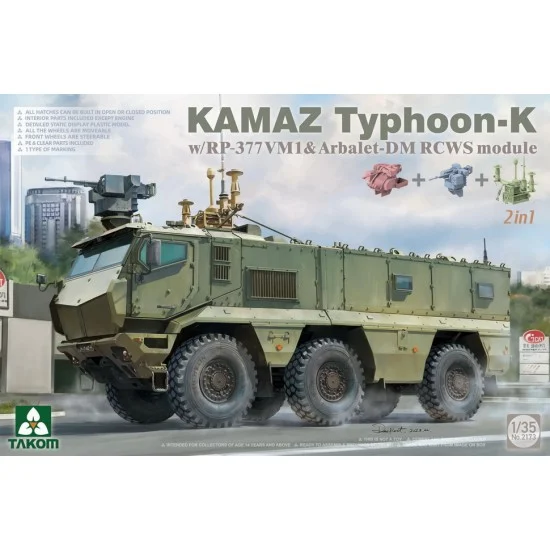 Takom 2173 1/35 KAMAZ Typhoon-K w/RP-377VM1 & Arbalet-DM RCWS module 2in1