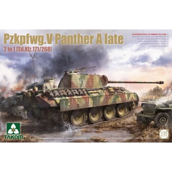 Takom 2176 1/35 Pzkpfwg.V Panther A Late Sd.Kfz.171/268 (2 in 1) - Military Vehicles & Tanks
