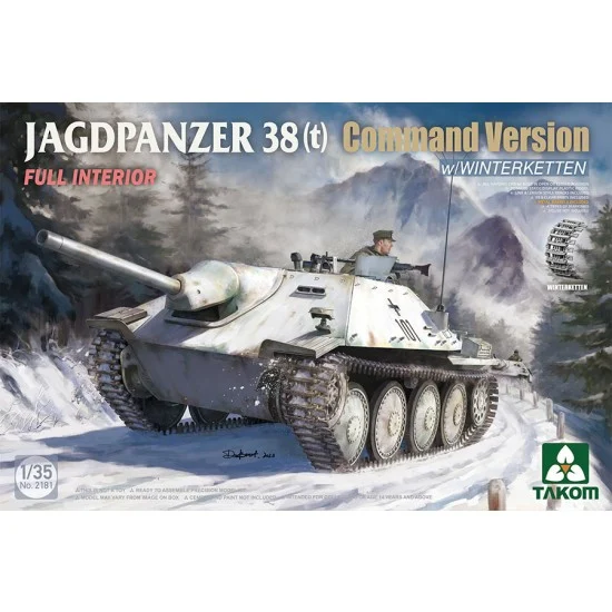 Takom 2181 1/35 Jagdpaner 38(t) Command Version w/Winterketten - Military Vehicles & Tanks