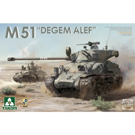 Takom 2208 1/35 M51 Degem Alef Sherman Medium Tank - Military Vehicles & Tanks