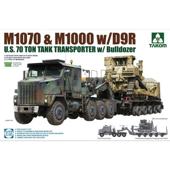 Takom 5002 1/72 Oshkosh M1070 & Caterpillar D9 - Military Vehicles & Tanks