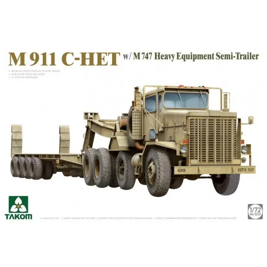 Takom 5024 1/72 M 911 C-HET with M747 Heavy Equipment Semi-Trailer