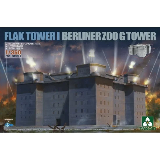Takom 6004 1/350 Flak Tower I Berliner Zoo G Tower - Scenics & Diorama