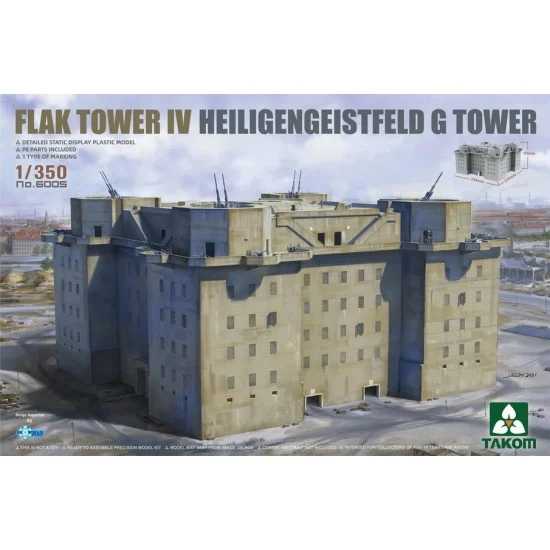 Takom 6005 1/350 Flak Tower IV Heiligengeistfeld G Tower - Scenics & Diorama