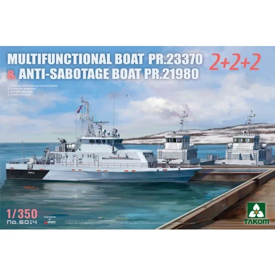 Takom 6014 1/350 PR.23370 PR.21980 Multifunctional and Anti-Sabotage Boats 2+2+2 (6 ships)