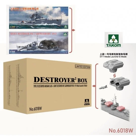 Takom 6018W 1/350 Type 07 and PR.7 Gremyashchiy 1942 Destroyers Bundle with SY-1 Missile