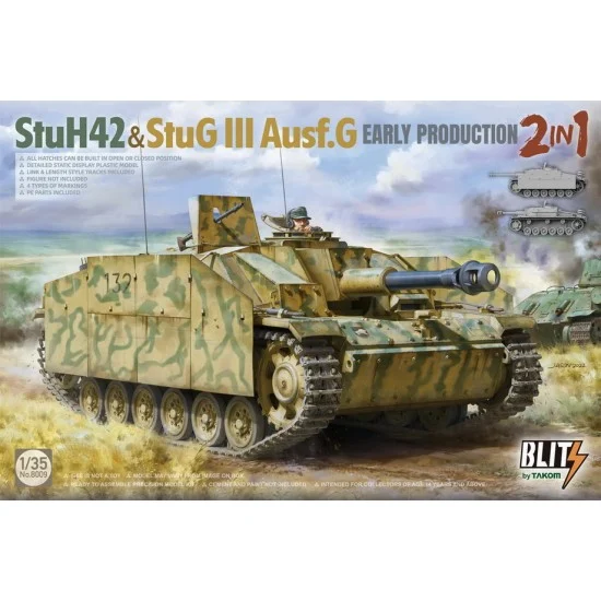 Takom 8009 1/35 StuH 42 & StuG III Ausf.G Early Prodution (2 in 1) - Military Vehicles & Tanks