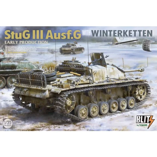 Takom 8010 1/35 StuG III Ausf.G with Winterketten Early Production - Military Vehicles & Tanks