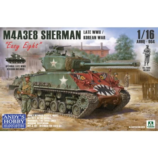 Andy's Hobby Headquarters AHHQ-004 1/16 WWII/Korean War M4A3E8 Late Sherman Easy Eight