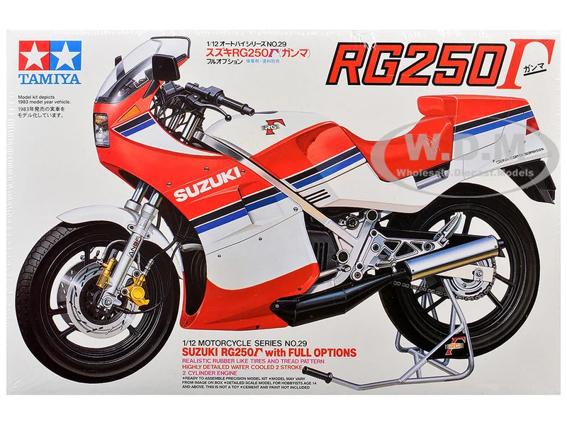 Model Kit Suzuki RG250 with Full Options Motorcycle 1/12 Scale Model by Tamiya - Suzuki Motorcycles