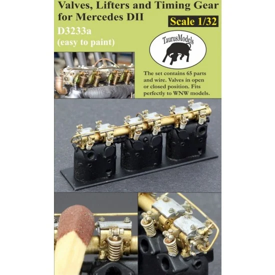 Taurus D3233A 1/32 Complete Timing Gear with Valves and Lifters for Mercedes DII for Wingnut Wings - Model Planes