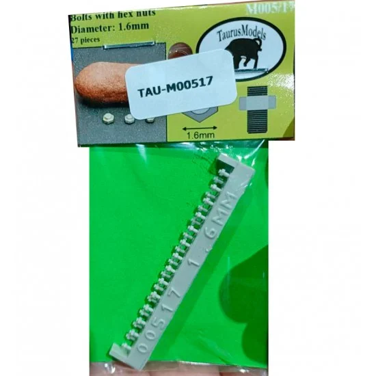 Taurus M005-17 Bolts with Hexagonal Nuts (Diameter: 1.6mm, 27pcs)