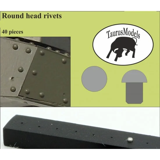 Taurus M007-02 Round Head Rivets, Diameter: 0.35mm (40pcs)