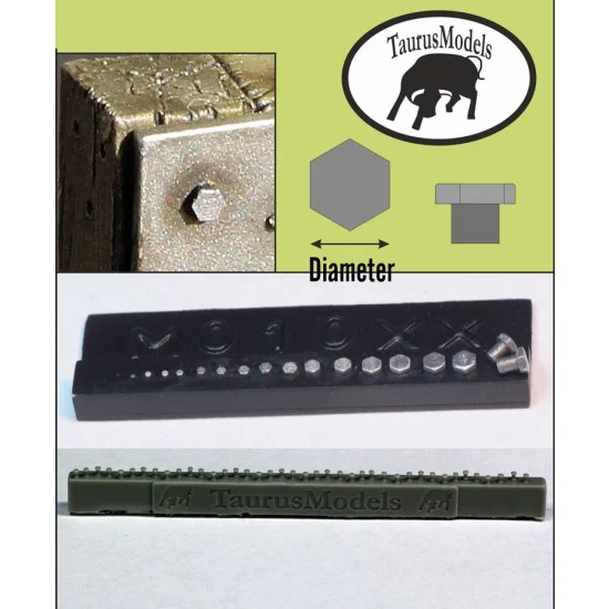 Taurus M01016 Hexagonal Nuts #Diameter: 1.5mm (27pcs) - Hobby Tools & Supplies