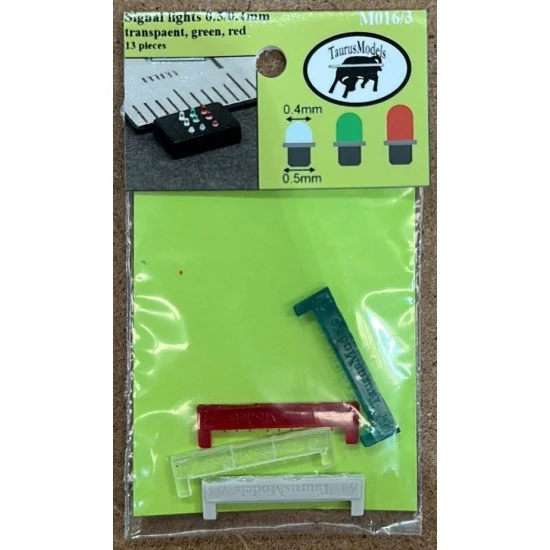 Taurus M016-3 Signal Lights 0.5/0.4mm (transparent, green, red)