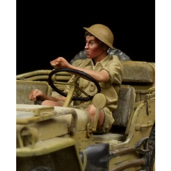 The Bodi 35112 1/35 WWII British Jeep Driver in Western Desert for Tamiya kits - Model Figures