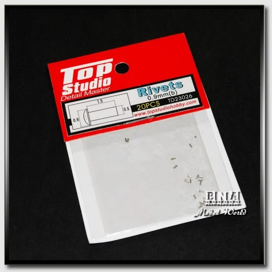 Top Studio TD23026 0.9mm Rivets (b) - Hobby Tools & Supplies