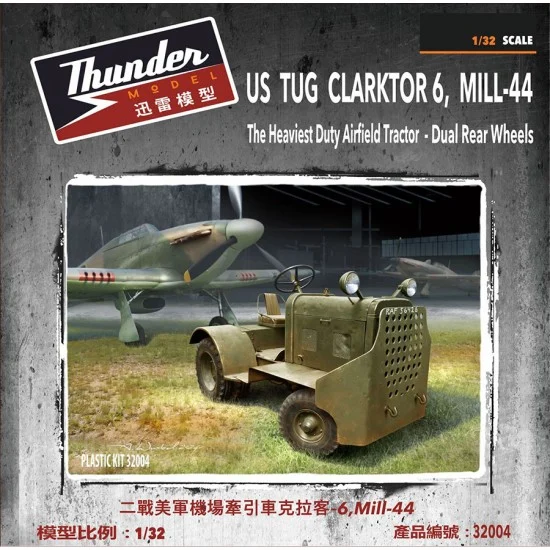 Thunder Model 32004 1/32 US Army Clarktor-6 Tug Mill-44 Dual Wheels Heavy Duty Airfield Tractor