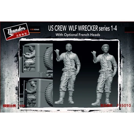 Thunder Model F35010 1/35 US Crews for WLF Wrecker series 1-4 (2 figures with optional French heads)