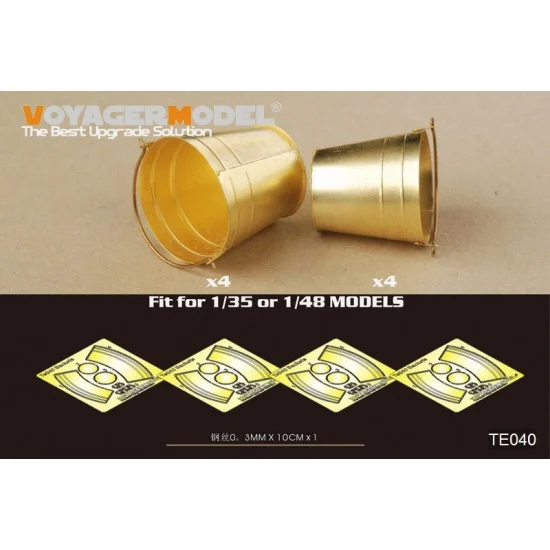 Voyager TE040 1/35, 1/48 Buckets for Universal Use (8 buckets in 2 different sizes) - Scenics & Diorama