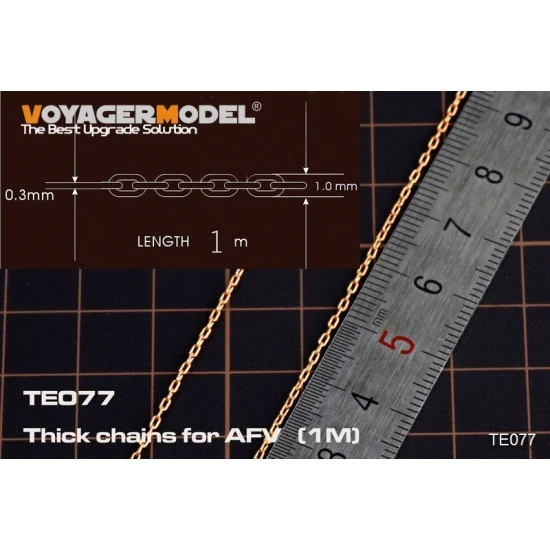 Voyager TE077 Thick Chains for AFV (thickness: 0.3 - 1.0mm, length: 1m)