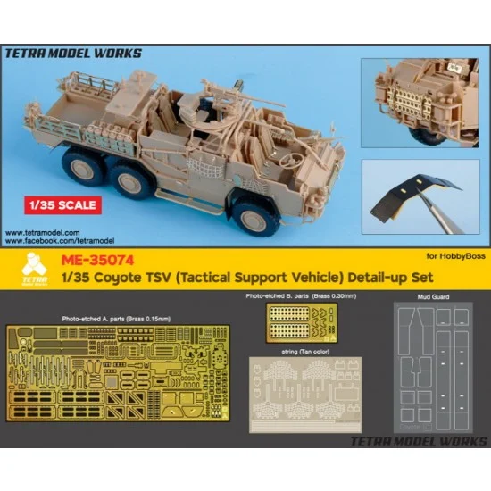 Tetra Model Works ME-35074 1/35 Coyote TSV (Tactical Support Vehicle) Detail-up Set for HobbyBoss kits