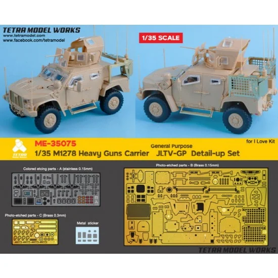 Tetra Model Works ME-35075 1/35 M1278 Heavy Guns Carrier General Purpose (JLTV-GP) Detail-up Set for I Love Kit