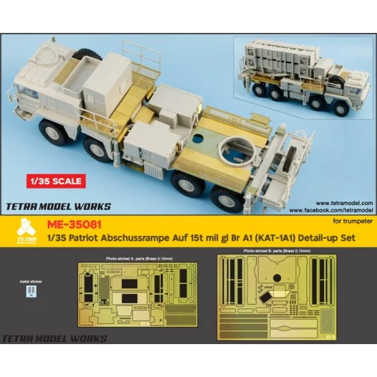 Tetra Model Works ME-35081 1/35 Patriot Abschussrampe Auf 15t mil gl Br A1 (KAT-1A1) Detail-up Set for Trumpeter kits