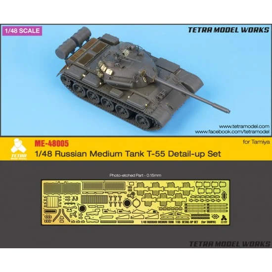 Tetra Model Works ME-48005 1/48 Russian Medium Tank T-55 Detail Set for Tamiya kits
