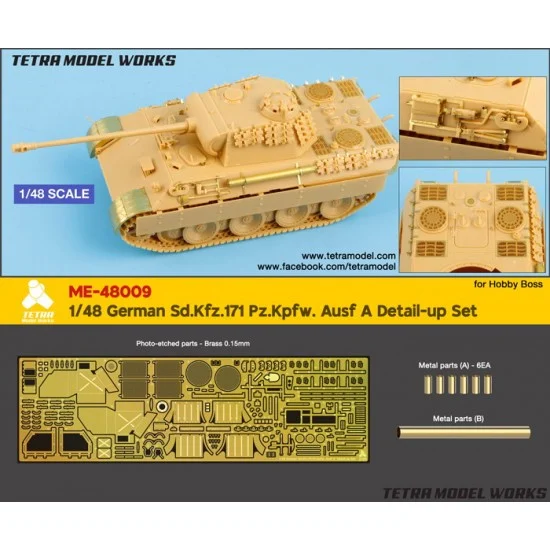 Tetra Model Works ME-48009 1/48 Sd.Kfz.171 Pz.Kpfw. Ausf A Detail-up Set for HobbyBoss kits