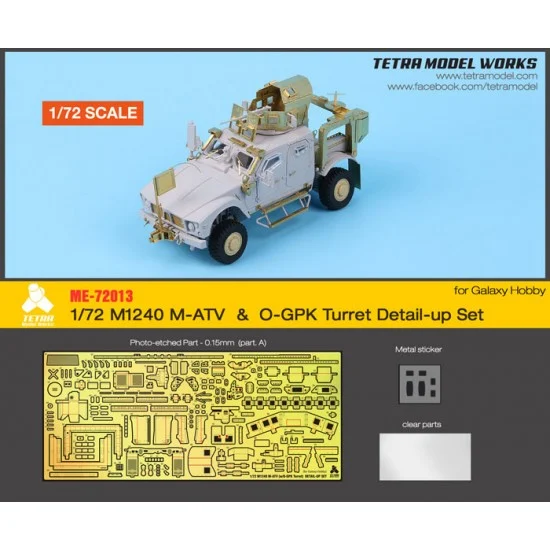 Tetra Model Works ME-72013 1/72 M1240 M-ATV & O-GPK Turret Detail-up Set for Galaxy Hobby kits