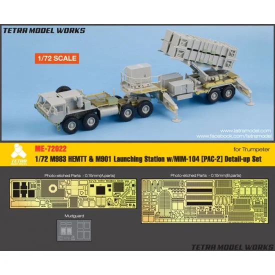 Tetra Model Works ME-72022 1/72 M983 HEMTT & M901 Launching Station w/MIM-104 [PAC-2] Detail Set for Trumpeter kits