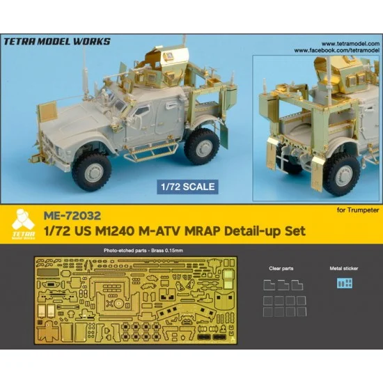 Tetra Model Works ME-72032 1/72 US M1240 M-ATV MRAP Detail-up Set for Trumpeter kit