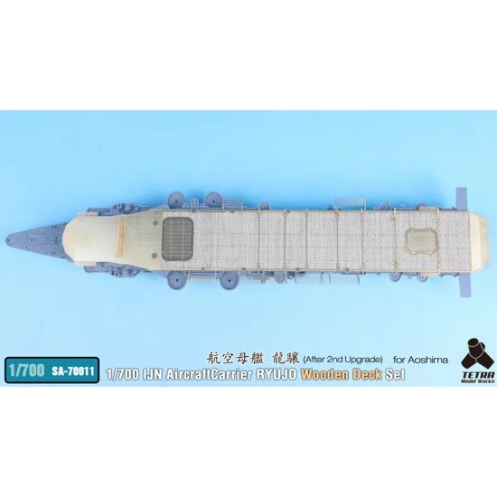 Tetra Model Works SA-70011 1/700 IJN Aircraft Carrier Ryujo After 2nd Upgrade Wooden Deck Set for Aoshima kit