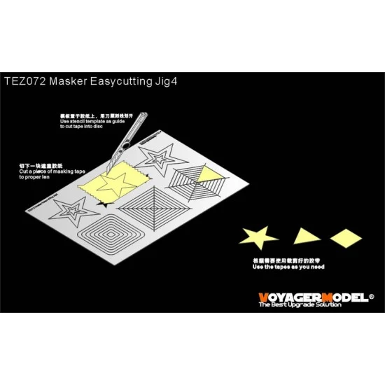 Voyager TEZ072 Masker Easy Cutting Jig No.4 for General Use - Hobby & Model Paints
