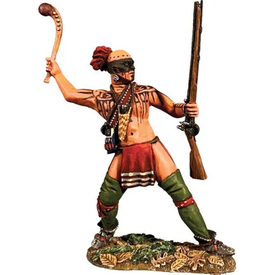 Native Warrior Attacking with War Club 1/30 Figure William Britain 16087