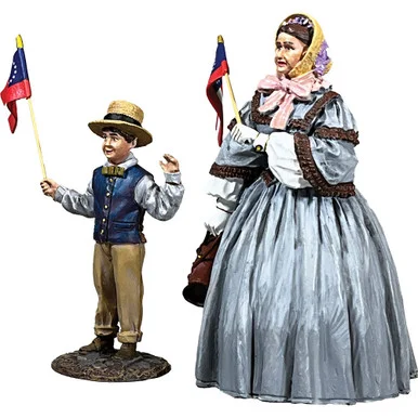Mother and Son Waving Flags 1:30 Figures William Britain (35024)