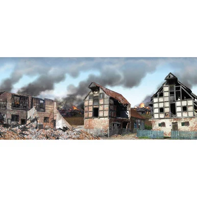 20th Century European Warscape Scenic Backdrop - William Britain