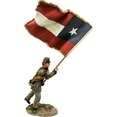 Confederate Flagbearer, 5th Texas, “Lone Star” Flag 1/30 Fig William Britain (31393)