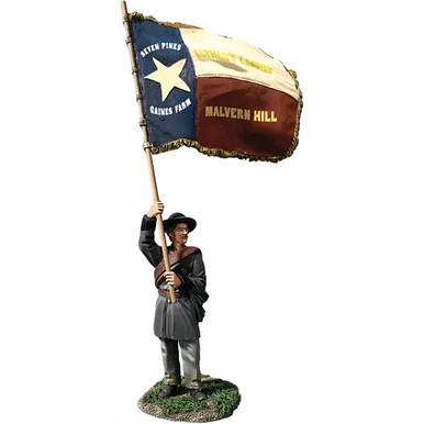 Confederate Flagbearer, 1st Texas Flag, Wigfall Pattern 1/30 William Britain (31388)