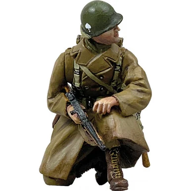 U.S. 101st Airborne Kneeling w/Thompson 1/30 Figure-Winter William Britain (25124)