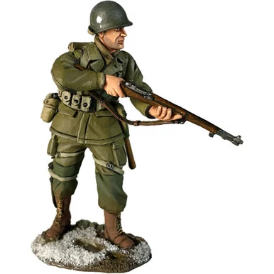 U.S. 101st Airborne Advancing w/Caution 1/30 Figure-Winter William Britain (25064)