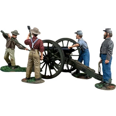 Confederate Artillery with 6 Pound Howitzer 1/30 Figure Set William Britain (31419)