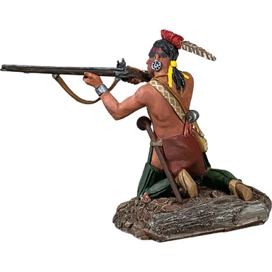 Native American Warrior Kneeling Firing 1/30 Figure William Britain (16143)