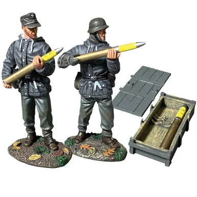 German Flak Crew with Open Crate And Shells 1/30 Figure Set - William Britain