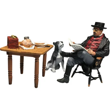 Coffee, News, and a Loyal Friend Man with Dog 1/30 Figure Se William Britain (31284)