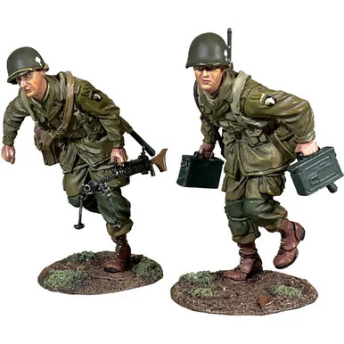 U.S. 101st Airborne M1919 Machine Gun Crew 1/30 Figure Set WILLIAM BRITAIN (25238)